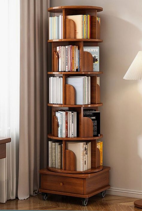 Corner Bedroom Storage, Kitchen Trolley Design, Wall Library, Trolley Design, Corner Bedroom, Book Shelf Ideas, Dream House Bedroom, Organize Books, Book Self