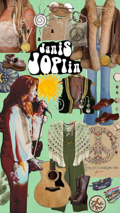 janis joplin; outfit inspo #vintage #outfitinspo #wallpaper Janis Joplin Outfit, Outfit Inspo Vintage, Outfits Retro, Mod 60s, Janis Joplin, Basic Style, Peace And Love, Fashion Inspo, Outfit Inspo