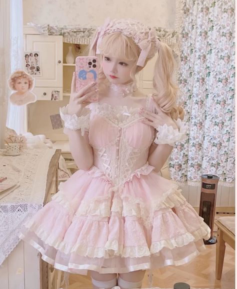 Cute Pastel Outfits, Soft Music, Dress Pearl, Dolly Dress, Music Dance, Japanese Street Fashion, Pink Outfits, Kawaii Clothes, Lolita Dress