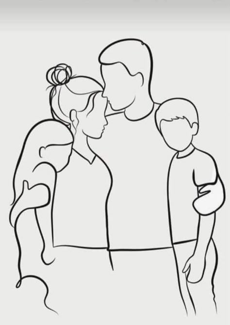 (1) Facebook Family Outline Drawing, Family Of 4 Drawing, Family Drawing Sketch, Family Drawing Easy, Family Line Art, Family Drawings, Galaxy Painting Acrylic, Brother And Sister Tattoo Ideas, Sister Tattoo Ideas