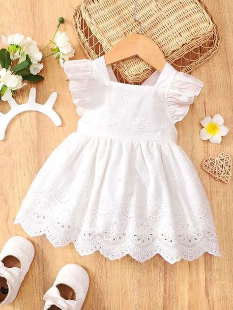 Kids Frocks Design Cotton, White Baby Dress, Simple Summer Dresses, Kids Frocks Design, Girl Dress Patterns