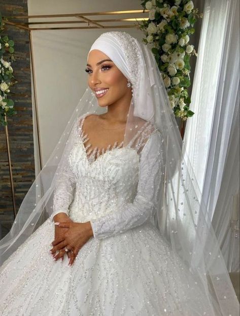 2024 Muslim Wedding Dresses - Modest Bridal Gowns for Hijab Brides Egyptian Gown, High Neck Long Sleeve Wedding Dress, Modest Gowns, Vivienne Westwood Designs, Hijab Brides, Muslimah Wedding Dress, Modest Bridal Gowns, Muslimah Wedding, Muslim Brides