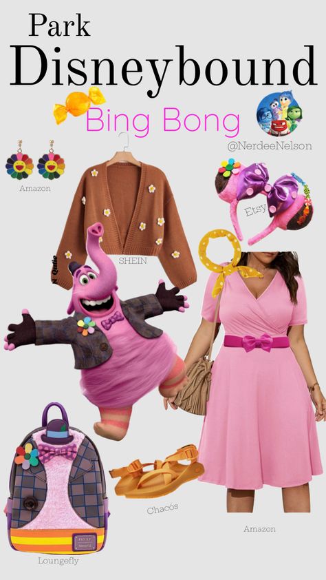 #disneybound #bingbong #ootd #disney #outfitinspo #insideout Bing Bong, Oogie Boogie, Disney Outfits, Disney Trips, New Wardrobe, Disney Art, Disneyland, Inside Out, Cut Out