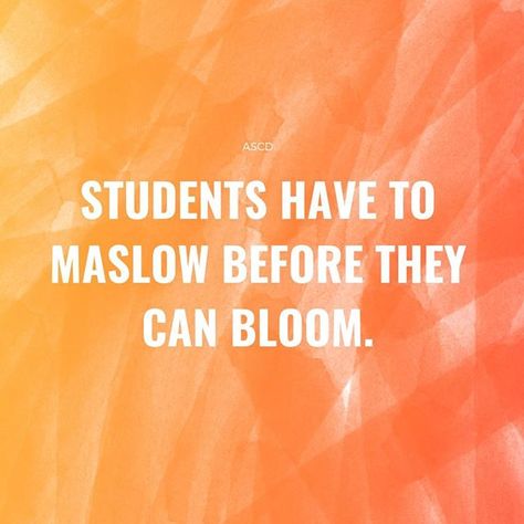 A little #MotivationMonday for all the educators out there. Remember that your students have to Maslow before they can Bloom. #Monday #Quote #Education #Maslow #Bloom #ASCD #Teachers #Edu #EdTech #EdLeadership... | SnapWidget Edtech Quotes, Maslow Before Bloom, Quote Education, Monday Quote, Educational Quotes, Teaching Quotes, Leader In Me, Instructional Coaching, Professional Goals