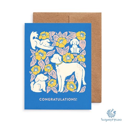 Dog Everyday Greetings Card Set 🐶✨ A few of my newest cards! These are available in the shop as individual cards as well as in bundled sets. I plan to make some of these new card illustrations available as art prints as well. So many things in my summer to do list, but it will happen soon! 💛 Congratulations Greetings, Animal Mural, White Cover, Cover Paper, Greeting Card Set, Dog Themed, Card Illustration, Congratulations Card, Card Envelopes