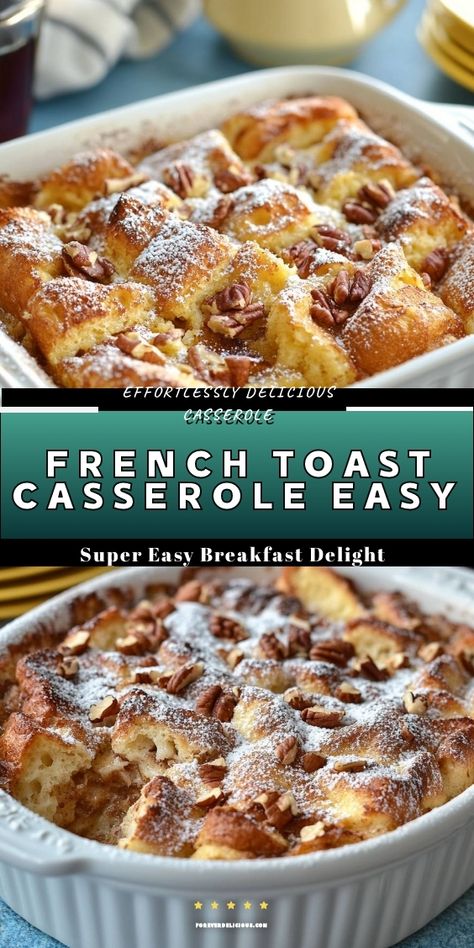 I love starting my mornings with this super easy French toast casserole! It's a delightful mix of fluffy bread, sweet cinnamon, and crunchy pecans, all baked to perfection. Perfect for busy mornings or special occasions, this dish will have everyone coming back for seconds! Broche French Toast, Southern Living French Toast Casserole, French Toast With Cinnamon Rolls, Cinnamon Toast Bread Pudding, French Toast Casserole With French Bread, French Toast Casserole 8x8, Oven Baked French Toast Overnight, Cinnamon Raisin Bread French Toast Bake, Bananas Foster French Toast Bake