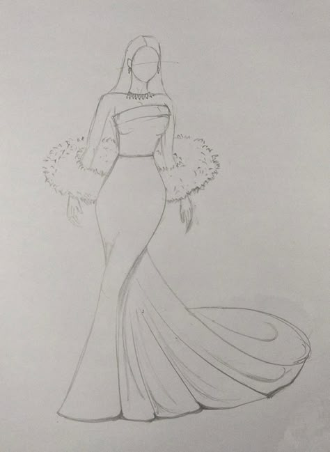 Costume Drawing Sketches, Sketch Of Dress, Prom Dress Sketches Design, Designer Dresses Drawing Sketch, Dress Designs Sketch, Spirit Jeans Ideas, Dress Designs Drawing, Fashion Design Sketches Dresses, Fashion Illustration Croquis