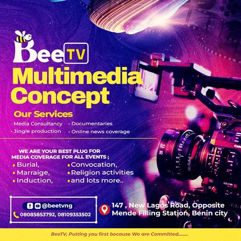 Flyer for Media platform Religion Activities, Benin City, Media Coverage, Media Platform, Post Ideas, Media Post, Live Streaming, Flyer Design, Social Media Post