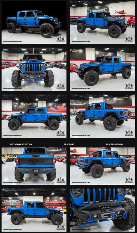 Jeep Gladiator Mojave Accessories, Lifted Jeep Gladiator, Jeep Truck Gladiator, Jeep Gladiator Mojave, Jeep Gladiator Custom, Custom Wheels Trucks, Custom Truck Parts, Custom Lifted Trucks, Blue Jeep