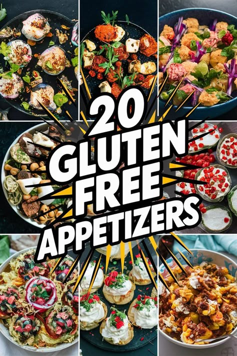 20 Gluten Free Appetizers That Will Make Your Taste Buds Dance – Hangry Hanna Easy Party Food Gluten Free, Gluten Free Finger Food Appetizers, Progressive Appetizer Party, Easy Gluten Free Finger Foods, Gf Appetizers For Party, Finger Food Gluten Free, Easy Gluten Free Potluck Ideas, Fall Appetizers Gluten Free, Best Gluten Free Appetizers