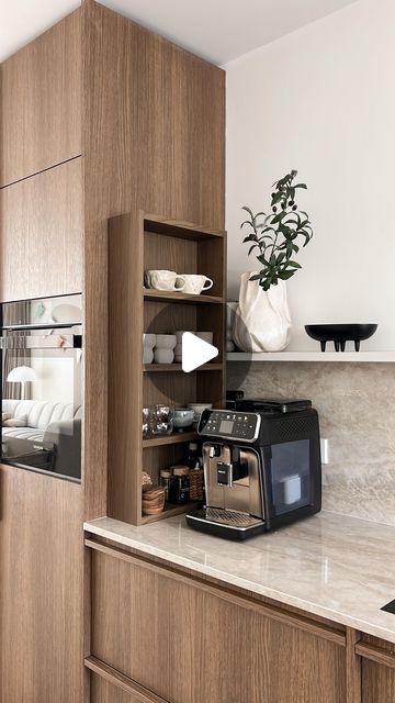 Sinem Yilmaz on Instagram: "Coffe corner upgrade with IKEA Hagaån 😍 I love this idea. And somehow it matches the wood color of our kitchen so well! It’s the perfect match. What do you guys think? 
.

Thank you for the inspo Seyrancim @interiorxlifestyle 

.
.
#kitchendecor #ikea #ikeahagaan #ikeahack #ikeakitchen #kitchenideas #coffecorner #koffiehoek #coffeebarideas #coffeebardecor #kitcheninspiration #kitchenhacks #organization #keukenstyling #keukeninspiratie" Ikea Corner Kitchen, Coffe Corners Ideas In Kitchen, Ikea Coffee Corner, Coffe Corners Ideas, Ikea Kitchen Ideas, Ikea Bar, Kitchen Ikea, Corner Kitchen Cabinet, Ikea Kitchen Design