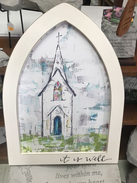 Painted Churches, Craft Night Projects, Appreciation Gifts Diy, Teacher Appreciation Gifts Diy, Old Country Churches, Christmas Church, Oyster Shell Crafts, Barn Art, Simple Canvas Paintings