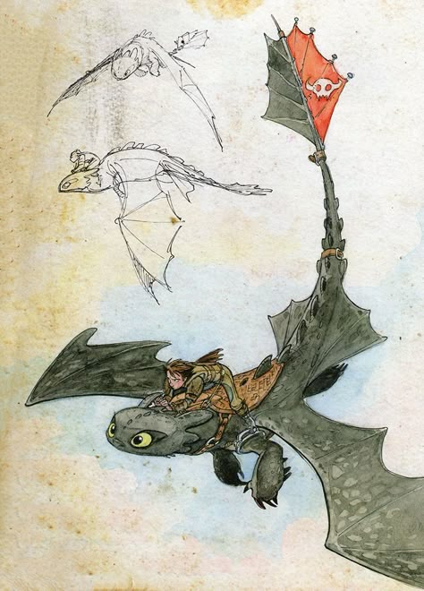 How To Train Your Dragon Watercolor, Toothless Httyd, Concept Art Landscape, Book Of Dragons, Dragon Httyd, Httyd Art, Hiccup And Toothless, Train Dragon, Dragon Sketch