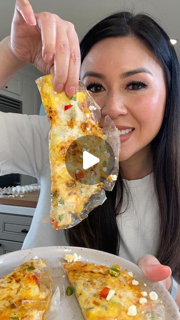 My Nguyen on Instagram: "Save my recipe for Vietnamese Breakfast Pizza in partnership with @athenosfeta! The main three components are rice paper, cheese and egg. Feta goes with everything and it’s an easy swap for other cheeses. I love the creaminess and tang it brings to my Vietnamese Pizza. Breakfast can sometimes be boring for me, but adding Feta can take boring meals to the next level. Find Atheno’s Feta at your local Grocer.  #AthenosFeta #FoodNeedsfeta" Eggs Feta Cheese Breakfast Recipes, Rice Paper Egg Breakfast, Eggs With Feta Cheese, Rice Paper Breakfast Recipes, Rice Paper Breakfast, Healthy Breakfast Videos, Asian Breakfast Recipes, Vietnamese Pizza, Rice Breakfast Recipes