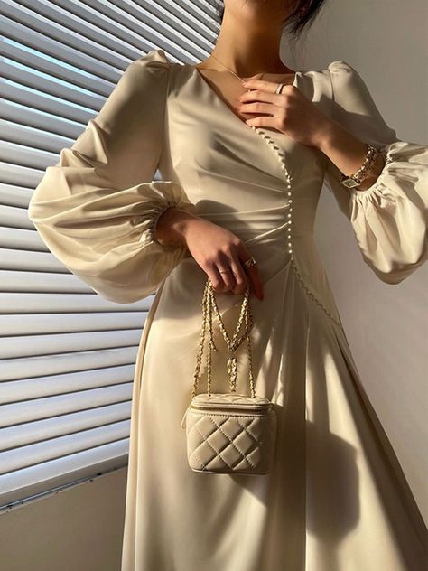 Elegant Midi Dress Classy, Midi Dress Classy, Elegant Silk Dresses, Soiree Dress, Mode Abaya, Elegant Midi Dresses, Fancy Dresses Long, Elegant Dresses Classy, Modesty Fashion