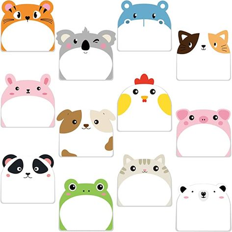 Kawaii Sticky Notes, Sticky Notes Cute, Cute Sticky Notes, Notes Cute, Animal Party Favors, Note Pad Holder, Transparent Sticky Notes, Stick Notes, Note Memo