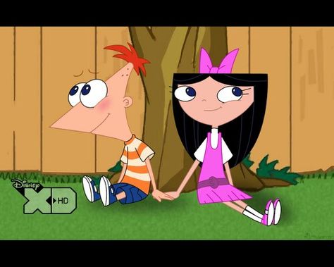 #Phineas #And #Ferb #Cartoon #Characters #Funny #Tv #Show. Ferb And Vanessa, Phineas And Isabella, Milo Murphy, Cloakroom Toilet, Phineas E Ferb, Disney Ships, Disney Costume, Phineas Y Ferb, Kids In Love