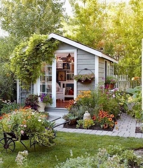 One Room Challenge: Cottage Studio Office, Week One — Katrina Blair | Interior Design | Small Home Style | Modern LivingKatrina Blair Garden Sheds Ideas, Wellness Sanctuary, Sheds Ideas, Cottage Garden Sheds, Diy Sheds, She Shed Ideas, Ancient Healing, Medicinal Garden, Garden Kit