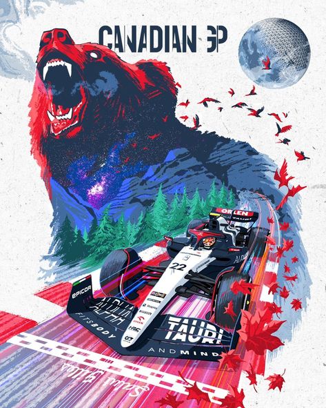 F1 Artwork, Grand Prix Art, Formula 1 Iphone Wallpaper, Grand Prix Posters, Collage Photos, Canadian Grand Prix, Motorsport Art, F1 Art, Formula 1 Car Racing