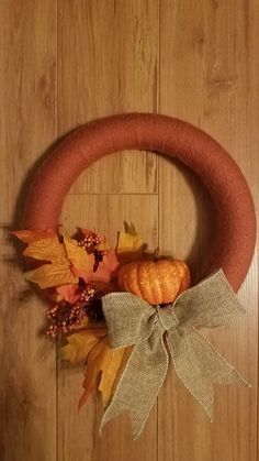 This is about a 10in yarn wreath with a beautiful fall leaves arrangement on it. Fall Straw Wreath, Leaves Arrangement, Straw Wreath, Yarn Wreath, Pumpkin Wreath, Wreath Ideas, Fall Leaves, Door Wreath Hanger, Fall Pumpkins