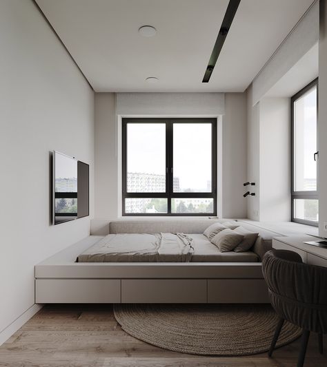 4 Super Swish Interiors With a Chic Neutral Palette Dekorasi Kamar Tidur, Single Bedroom, Small Room Design, Modern Houses Interior, Tiny Bedroom, Room Design Bedroom, House Interior Decor, Home Room Design, Minimalist Bedroom