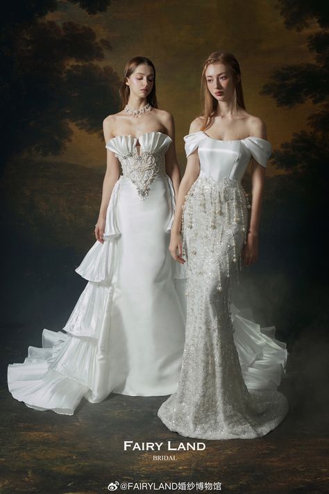 Haute Couture Bridal Gowns, Wedding Gown Ethereal, Vintage Designer Wedding Dresses, 90s Wedding Dresses, Transforming Wedding Dress, Filipiniana Wedding Dress, Haute Couture Bridal, Plain Wedding Dress, Reception Gown