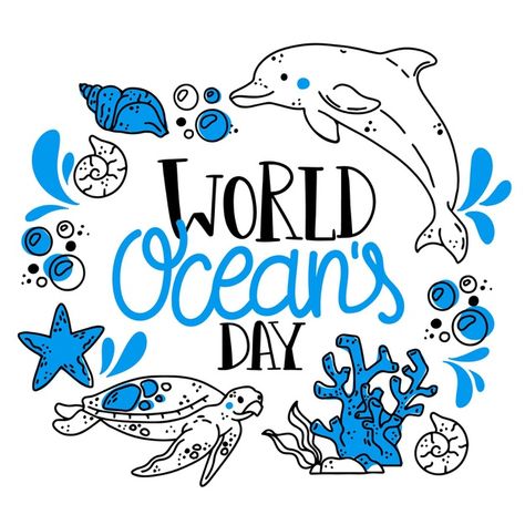 Ocean Day Poster, World Ocean Day, World Oceans Day, Adidas Wallpapers, Day Illustration, Ocean Day, Ocean Design, Poster Drawing, Oceans Of The World