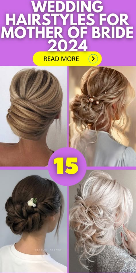 Elegant and Timeless: Wedding Hairstyles for the Mother of the Bride 2024 Updos For Medium Length Hair Brunette, Wedding Hair Mom Of Groom, Hairstyles For Wedding Mother Of Bride, Wedding Updos For Mother Of The Groom, Bridal Hair For Older Brides, Mother Of The Bride Low Bun, Hair Styles For Evening Gowns, Mother Of Bride Hair Updo, Mother Of The Bride Hair Half Up Half Down