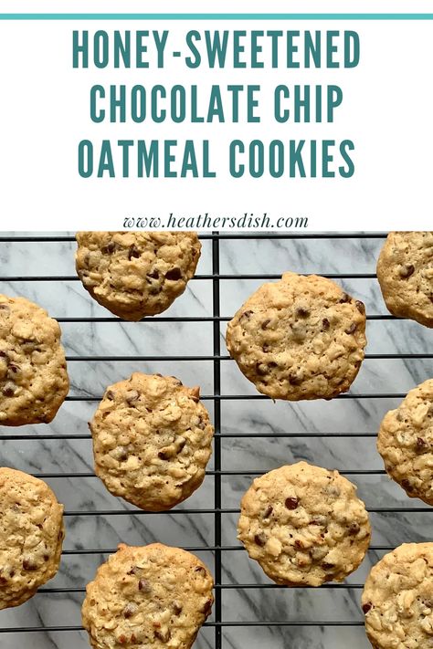 Low Cholesterol Cookie Recipes, Honey Sweetened Cookies, Banana Oatmeal Honey Cookies, Honey Sweetened Chocolate Chip Cookies, Oatmeal Honey Cookies, Cookies With Honey Instead Of Sugar, Oatmeal Cookies With Honey, Single Serving Oatmeal Cookie, Honey Chocolate Chip Cookies