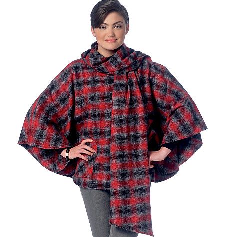 McCall's 7202 Misses' Ponchos and read its pattern reviews. Poncho Pattern Sewing, Capes & Ponchos, Kwik Sew, Ladies Poncho, Boiled Wool, Poncho Pattern, Mccalls Sewing Patterns, Vogue Patterns, Mccalls Patterns