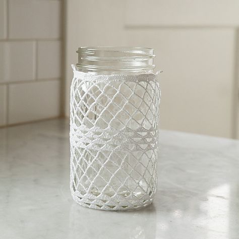 Crocheted Ball, Mason Jar Covers, Crochet Candle Holder, Crochet Jar Covers, Mason Jar Cozy, Crochet Candle, Jar Covers, Kitchen Crochet, Crochet Ball