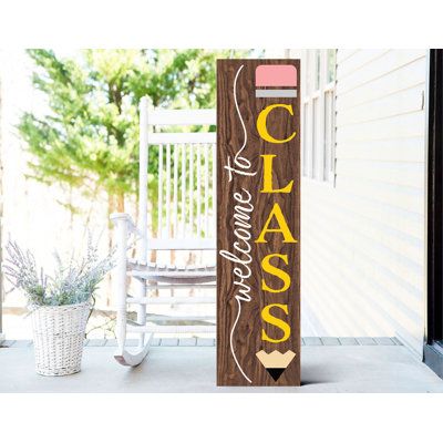 As the summer days fade, and the school bells ring once more, welcome the spirit of learning with our delightful 36-inch "Welcome to Class" Porch Sign. This charming sign is the perfect way to celebrate the start of a new school year, spreading excitement and encouragement to all who visit your home.Key Features: Inviting Back-to-School Greeting: "Welcome to Class" - a cheerful message that captures the essence of the season's anticipation and eagerness to learn. This porch sign extends a warm w Classroom Wall Displays, Back To School Displays, Welcome To Class, School Displays, Teacher Signs, Cute School Supplies, Porch Sign, Classroom Walls, Teacher Appreciation Gift