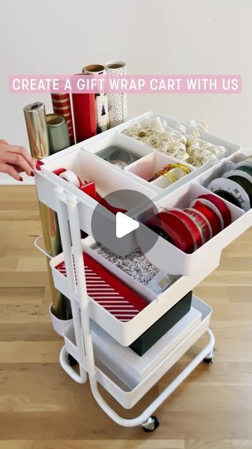 5,049 likes, 34 comments - thehomeedit on December 2, 2023: "Our secret to easy gift wrapping? This cart from @thecontainerstore! 🎁🎄There’s really not..." Wrapping Paper Cart, Gift Wrap Cart, Wrapping Cart, Easy Gift Wrapping, Gift Wrap Organization, Organization Cart, Home Edit, Holiday Storage, Simple Gift Wrapping