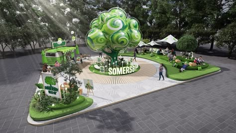 Garden Exhibition Design, Pop Up Booth Design, Roadshow Design, Eco Exhibition, Tree Exhibition, Island Booth, Activation Booth, Pop Up Booth, Brand Activation Ideas