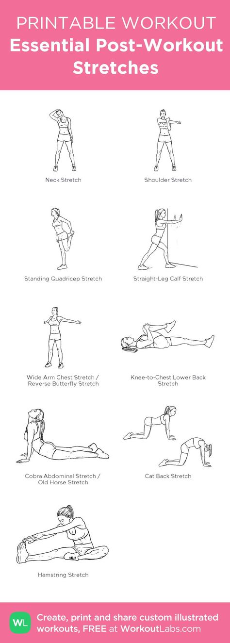 Essential Post-Workout Stretches – my custom workout created at http://WorkoutLabs.com • Click through to download as printable PDF! #customworkout: Inner Leg Workout, Exercise Poster, Post Workout Stretches, Printable Workout, Beginner Workout At Home, Beginner Workouts, Printable Workouts, Trening Fitness, Easy Yoga Workouts