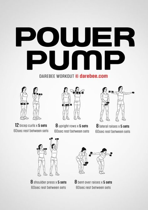 Pump Workout, Power Pump, Kickboxing Workout, Hiit Training, Home Workouts, Free Workouts, Dumbbell Workout, Physical Activity, Workout Guide