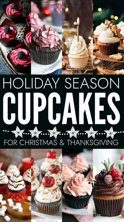 Seasonal Cupcake Flavors, Christmas Cakes Flavours, Christmas Flavour Cupcakes, Big Top Cupcake Ideas, Christmas Flavors Cupcakes, Christmas Desserts Cupcakes, Holiday Flavored Cupcakes, Trendy Cupcakes Ideas, Cupcake Flavours Ideas