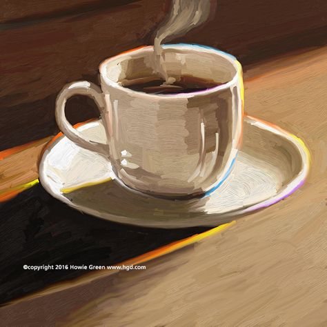 Paintings Of Coffee Cups, Cafe Paintings Art, Coffee Cup Art Paintings, Coffee Cup Painting Ideas, Cafe Painting Ideas, Painting Ideas Coffee, Cup Of Coffee Quotes, Cup Of Coffee Tattoo, Cup Of Coffee Drawing