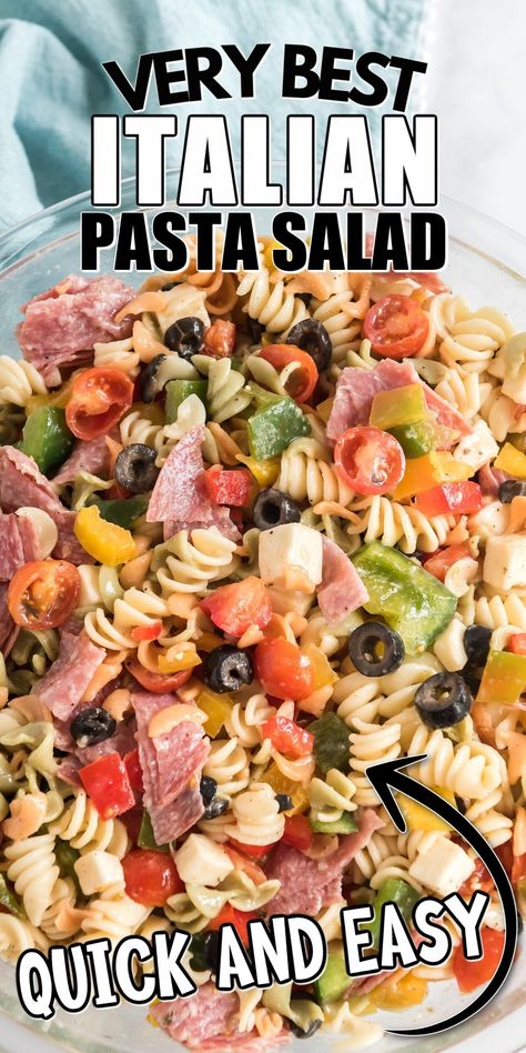 Pasta Salad Recipes are always a huge hit at BBQ's, potlucks, picnics, and anywhere else that you need a good pasta salad recipe to feed a crowd. Pasta Salad With Salad Supreme Seasoning, Suddenly Pasta Salad, Best Italian Pasta Salad, Best Italian Pasta, Potato Recipes Crockpot, Delicious Healthy Salads, Good Pasta, Suddenly Salad, Cold Salad Recipes