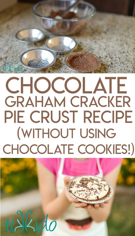 Graham Cracker Crust Pie Recipes, Pie Night, Graham Cracker Pie Crust, Cracker Pie Crust, Pie Pockets, Graham Cracker Pie, Graham Cracker Crust Recipe, Chocolate Pie Crust, Chocolate Graham Cracker Crust