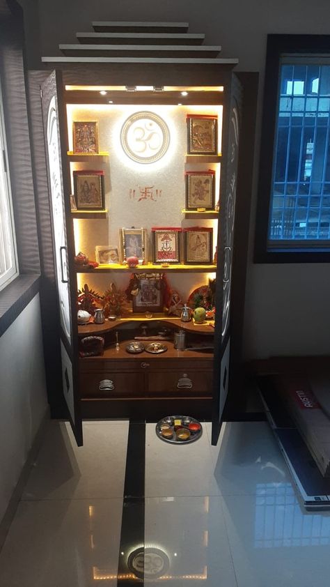 Pooja Shelves Ideas Indian, Indian Pooja Mandir, 3 Feet Pooja Room, Pooja Stand Design, Pooja Unit Ideas Indian, Pooja Stand Ideas Indian, 2 Feet Pooja Unit, Small Pooja Unit Designs, Pooja Room Design Door