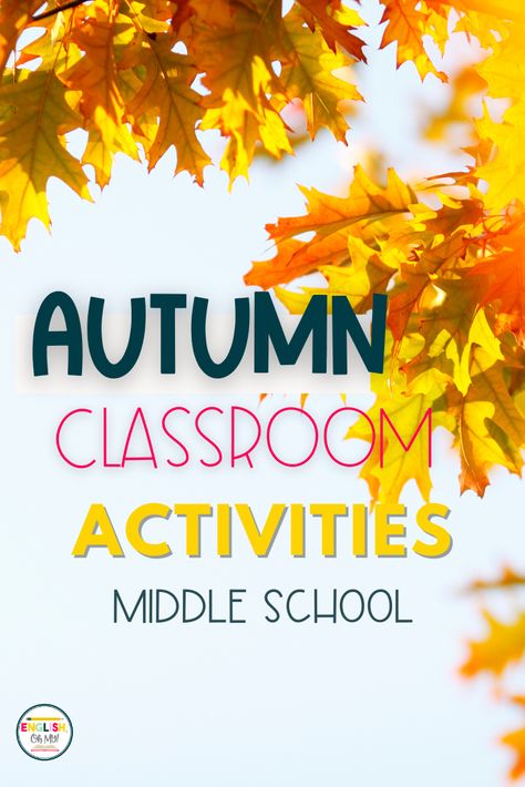 Freshen up your fall lesson plans with these fall middle school ELA lessons. They will engage your middle school students while also covering the standards. You will find ideas for fall bellringers, fall morning slides, resources to celebrate Halloween, digital escape rooms for Thanksgiving, a fall-themed solve a mystery activity, and even a nonfiction football writing activity. #fallclassroomactivities #middleschoolela November Writing Activities, Middle School Ela Lessons, Middle School Writing Activities, Middle School Games, Halloween Writing Activities, Middle School English Classroom, Fall Classroom Activities, Middle School Ela Classroom, Fall Lesson Plans