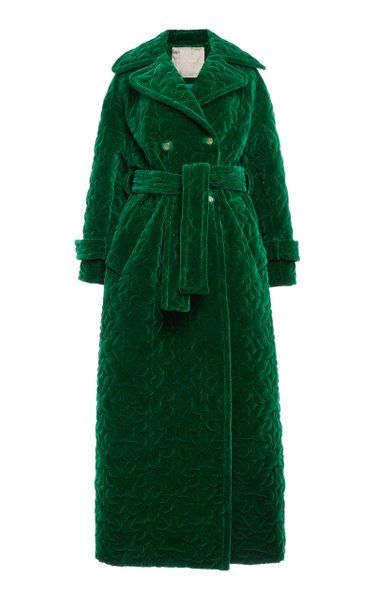 Laurel Green, Green Luxury, Elie Saab Fall, Ankara Dresses, Fall Winter Wardrobe, Green Coat, Elie Saab, Long Coat, Moda Operandi