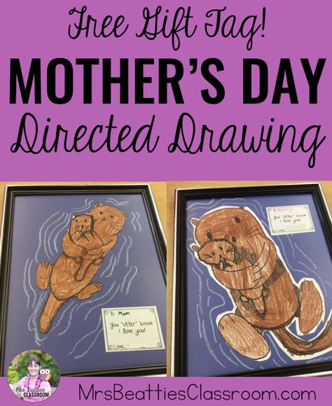 Looking for an easy Mother's Day gift? This directed drawing is perfect for school or home! Check out the details and grab a free gift tag! #mothersday #directeddrawing #classroom #teaching #artforkids Parent Holiday Gifts, Mother's Day Art, Grade 1 Art, Mothers Day Drawings, Mother's Day Projects, Mother's Day Activities, Classroom Art Projects, Directed Drawing, Home Schooling