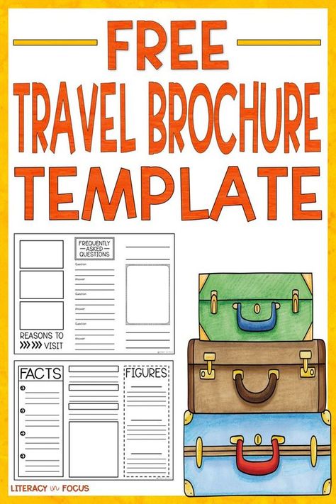 Free Travel Brochure Template.  Download a free template for your students to create their very own historical travel brochure! #travel #brochure #template Country Report Template Free, Travel Brochure School Project, Templates For School, Travel Classroom, Book Report Template, Historical Travel, Fantasy Terrain, Korean Kids, 6th Grade Social Studies