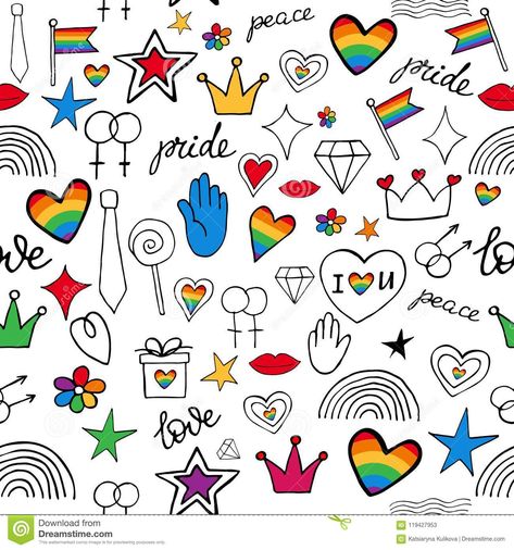 Pride seamless pattern background. Pride Tattoo, Flag Pattern, Paper Coaster, Mini Drawings, Square Paper, Pattern Background, Background Illustration, Rainbow Pride, Doodle Patterns