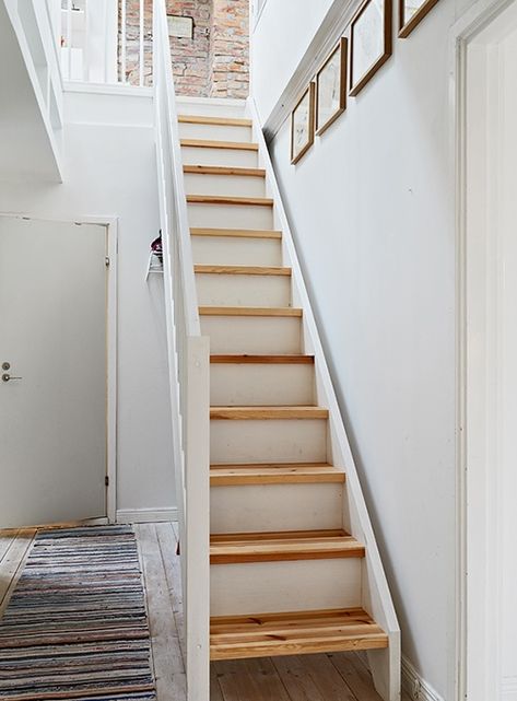 Narrow stairs up to an art studio or loft.....so cute Loft Staircase, Attic Staircase, Attic Renovation Ideas, Narrow Staircase, Loft Stairs, Small Attic, Attic Design, Attic Bathroom, Attic Stairs