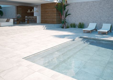 Pool Flooring Ideas, Pool Plaster, Pool Pavers, Outdoor Pool Area, Villa Pool, Swimming Pool Tiles, Pool Landscape Design, Patio Inspiration, Outdoor Living Design