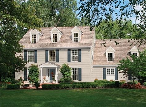 Look at the paint color combination I created with Benjamin Moore. Via @benjamin_moore. Body: Litchfield Gray HC-78; Trim: Cloudy Gray 2107-70; Shutters: Narragansett Green HC-157; Door: Narragansett Green HC-157. Benjamin Moore Exterior Paint, Black Tar, Benjamin Moore Exterior, Best Exterior Paint, Exterior House Colors Combinations, House Paint Color Combination, Color Combinations Paint, Exterior House Paint Color Combinations, House Trim