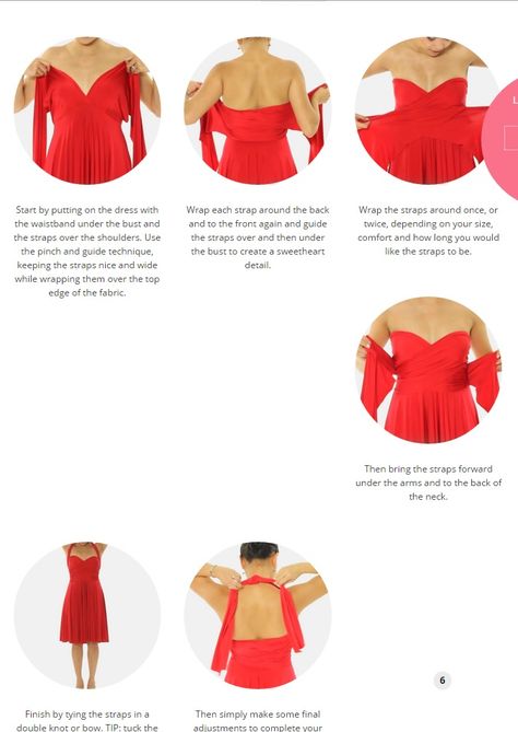 Tutorial from the convertible Henkaa dress blog: how to tie the Nancy sweetheart neckline infinity dress Kue Wedding, Multi Tie Dress, Infinity Dress Tutorial, Henkaa Dress, Wrap Outfit, Infinity Dress Ways To Wear, Wrap Dress Tutorial, Infinity Dress Styles, Infinity Wrap Dresses